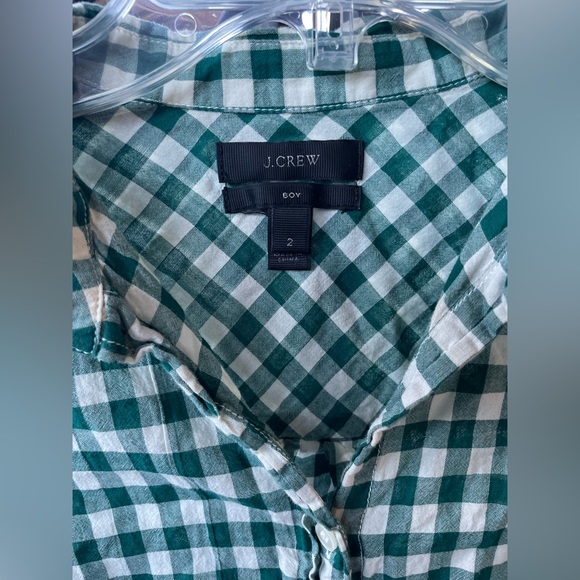 SET 2 Bundle J.Crew Boys Check Gingham Print Cotton Long Sleeve Button Shirt 2 - Picture 2 of 15